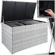 TECTAKE - Coffre de jardin Oslo structure en aluminium 145x82,5x79,5cm gris clair - vignette