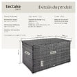 TECTAKE - Coffre de jardin structure en aluminium 145x82,5x79,5cm gris 750L et tressage en rotin - vignette