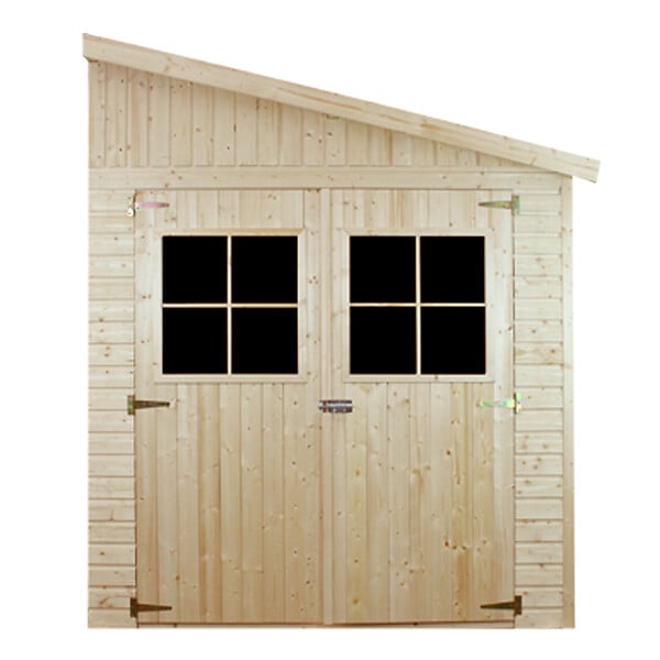 TIMBELA - Abri de Jardin en Bois Naturel (avec paroi latérale) - H244xl218xL416 cm/8 m2 - M340A - large