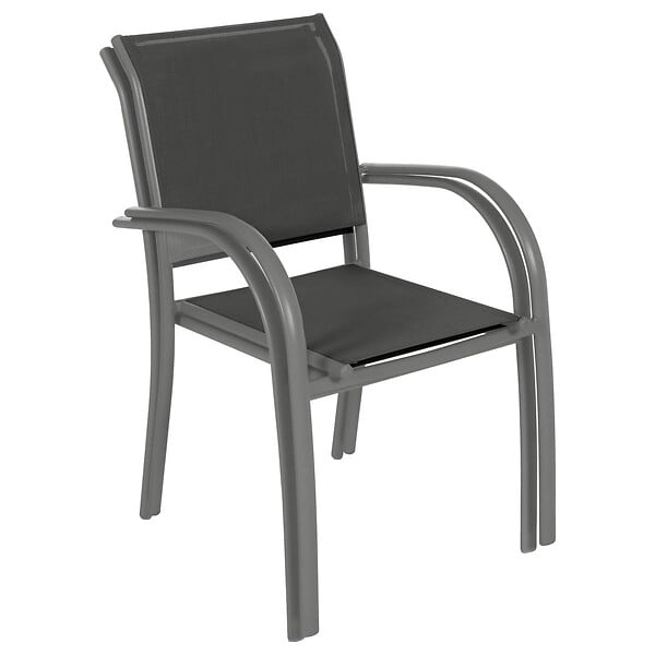 HESPERIDE - Fauteuil De Jardin En Texaline Piazza Gris Anthracite/graphite - large