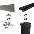 DECKLINEA - Kit Clôture Bois Composite Platine 13x1,8m RIO - Poteaux en Aluminium Noir - Brise Vue - Palissade - vignette