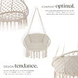 TECTAKE - Fauteuil suspendu GRAZIA beige - vignette
