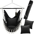 TECTAKE - Fauteuil suspendu Malika, style boho, capacité de charge 150 kg noir - vignette