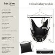 TECTAKE - Fauteuil suspendu Malika, style boho, capacité de charge 150 kg noir - vignette