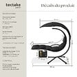 TECTAKE - Fauteuil suspendu Elaria avec pare-soleil et poche latérale noir - vignette