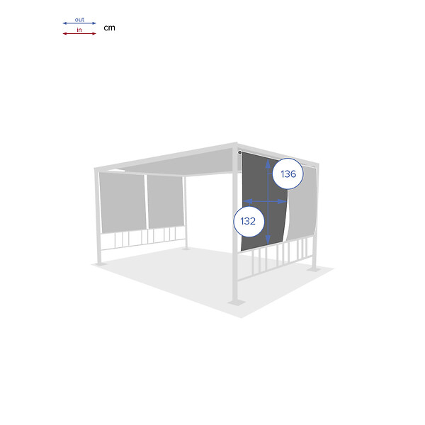 HESPERIDE - Kit de 4 stores pour tonelle "Moai" 3x4m en polyester - large
