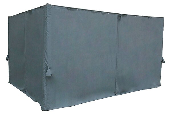 HESPERIDE - Rideaux pour tonnelle "Palmeira" 4x3m en polyester ardoise - large
