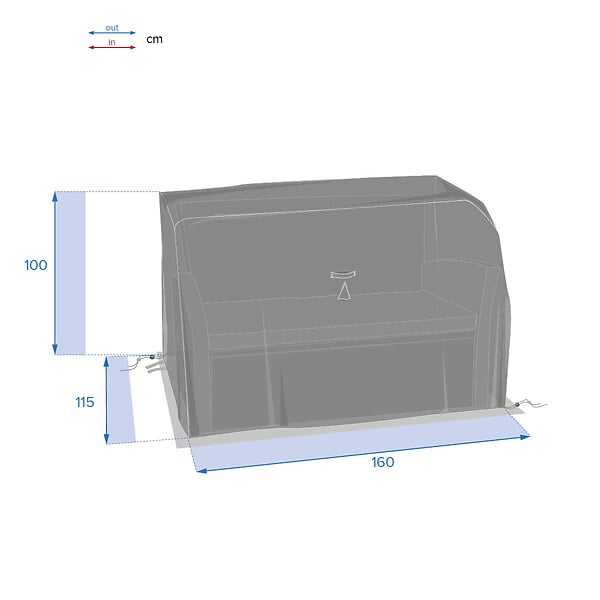 HESPERIDE - Housse pour canapé Hambo S gris - 160 x 115 x 100 cm - Hespéride - large