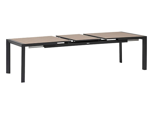 HESPERIDE - Table de jardin rectangulaire extensible alu Evasion 8/10 places effet bois - Hespéride - large
