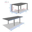 HESPERIDE - Table extensible rectangulaire en verre Piazza 6/10 places Gris anthracite - Hespéride - vignette