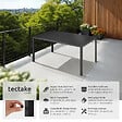 TECTAKE - Table de jardin en aluminium résistante intempéries et UV noir/noir - vignette
