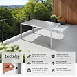 TECTAKE - Table de jardin en aluminium résistante intempéries et UV gris/argent - vignette