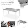 TECTAKE - Table de jardin en aluminium résistante intempéries et UV gris/argent - vignette
