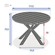 HESPERIDE - Table de jardin ronde Alu/Acacia Oriengo 4 places graphite - Hespéride - vignette