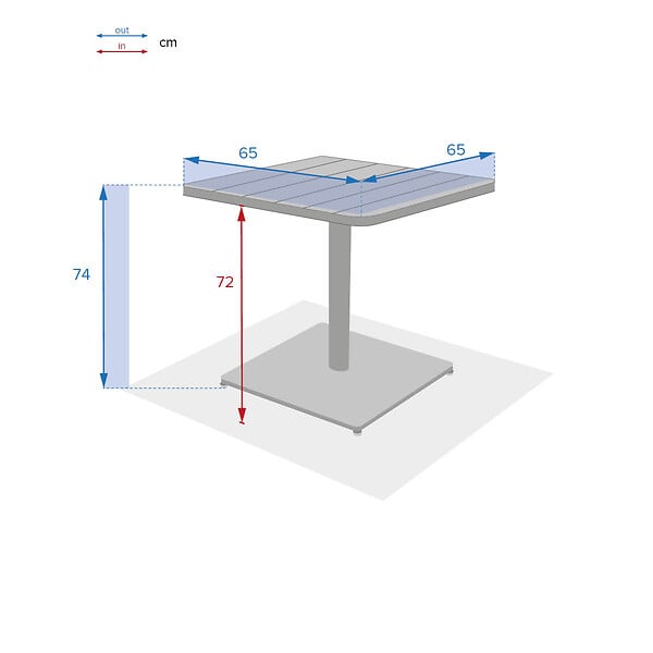 HESPERIDE - Table de jardin carrée Phuket Olive 65 x 65 cm - 2 places - Hespéride - large