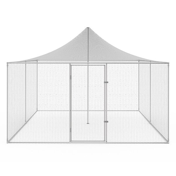 ID MARKET - Volière 12m² parc grillagé 3x4 M enclos poulailler pour animaux de basse cour - large