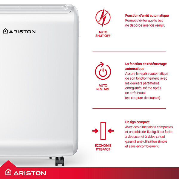 ARISTON - Déshumidificateur 10l/jour - Ariston DEOS EVO 10 - large