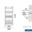 STANO - Radiateur sèche-serviettes eau chaude CODA 120 x 40 cm blanc - vignette