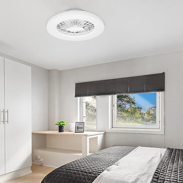 COOL CLIMA - Ventilateur de plafond avec éclairage Led + télécommande - large