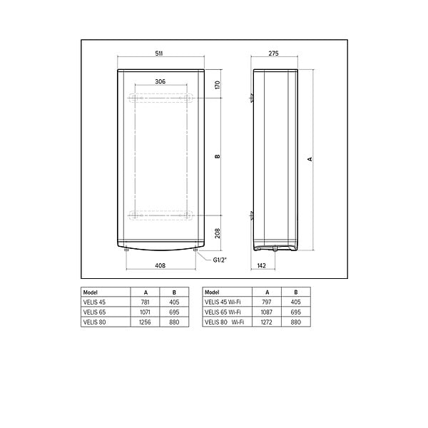 ARISTON - Chauffe-eau electrique Ultra-Plat ARISTON VELIS DUNE 80 FR EU - large