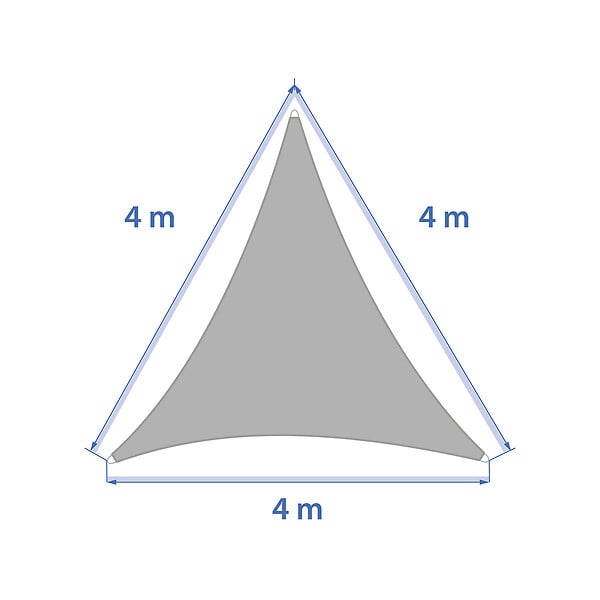 HESPERIDE - Voile d'ombrage triangulaire "Curacao" blé 4 x 4 x 4m en polyester - large