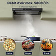 CIARRA - Hotte Tiroir 60cm 580m3/h tactile Recyclage ou Evacuation CD6909AB - vignette