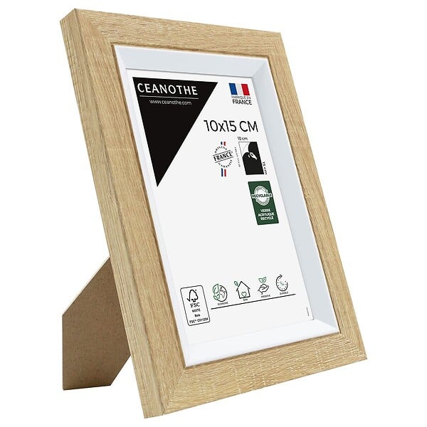 CEANOTHE - Cadre photo Actual bois blanc 10x15 cm - large