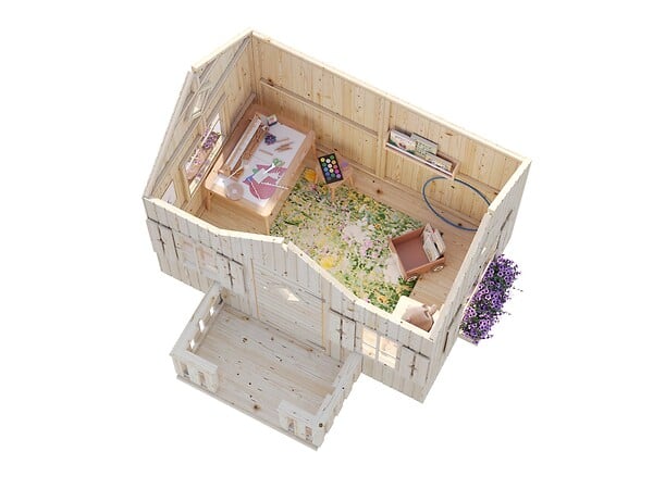 PALMAKO - Cabane de jeux pour enfants Jennie en épicéa naturel - Palmako - 3,6m² - large