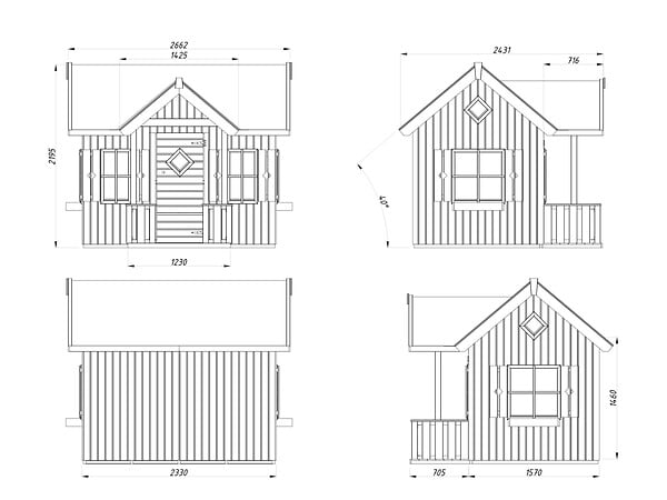 PALMAKO - Cabane de jeux pour enfants Jennie en épicéa naturel - Palmako - 3,6m² - large