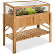 TECTAKE - Carré Potager de jardin sur Pied Surélevé avec étagère + Châssis de jardin 119x57x124cm marron - vignette