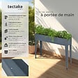 TECTAKE - Carré Potager sur pied CALENDULA avec trou de drainage 98,5x26x82,5cm gris anthracite - vignette