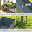 TECTAKE - Carré Potager sur pied CALENDULA avec trou de drainage 98,5x26x82,5cm gris anthracite - vignette