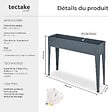 TECTAKE - Carré Potager sur pied CALENDULA avec trou de drainage 98,5x26x82,5cm gris anthracite - vignette