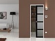 GD MENUISERIES - Porte Coulissante Telia Noir Vitrée H204 x L73 cm, Galandage - vignette