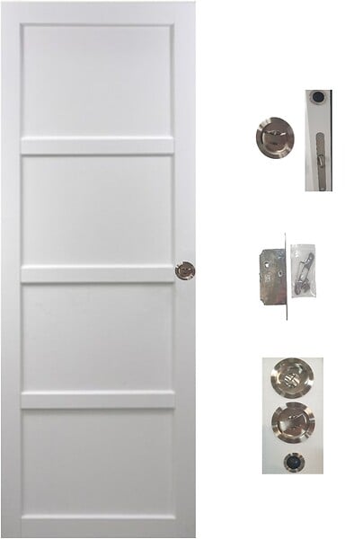 GD MENUISERIES - Porte Coulissante Tamera blanc 4 panneaux H204 x L73 cm, Galandage - large