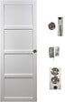 GD MENUISERIES - Porte Coulissante Tamera blanc 4 panneaux H204 x L73 cm, Galandage - vignette