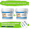 TIMBELA - Lot de produits de protection pour la peinture des maisons en bois – 5 l de blanc + 5 l de gris - Pour une surface extérieure en bois de 28 à 36 m2 - vignette