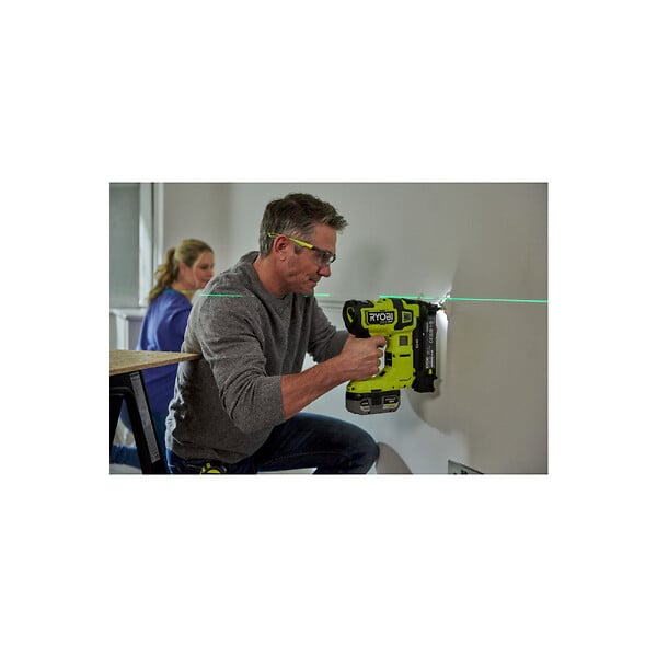 RYOBI - Laser 360° RYOBI RB360GLL vert portée 25 m - précision +/- 0,5 mm avec une pochette et 2 piles - large