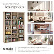 TECTAKE - Étagère bibliothèque Stevie 105,5x19x136,5cm Bois clair, Chêne Sonoma - vignette