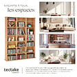 TECTAKE - Étagère bibliothèque Stevie 105,5x19x136,5cm marron hêtre - vignette