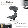 TECTAKE - Fauteuil suspendu en acier gris avec pare-soleil et poche latérale ergonomique 195 cm - vignette