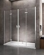 LANERI - Porte De Douche Pliante Avec Ouverture À Quatre Porte H 190 - 148-151,5 Cm - vignette