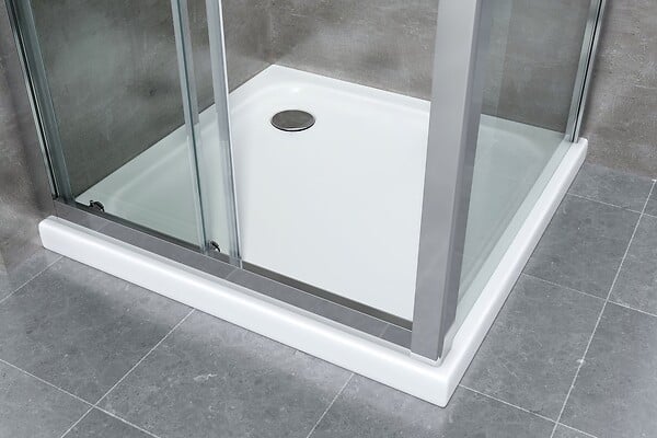 LANERI - Douche De 6 Mm Avec Un Paroi Fixe Laterale Et Une Porte Coulissante (receveur Non Inclu)  – 67,5-70 Fixe X 125-130 Coulissante - large