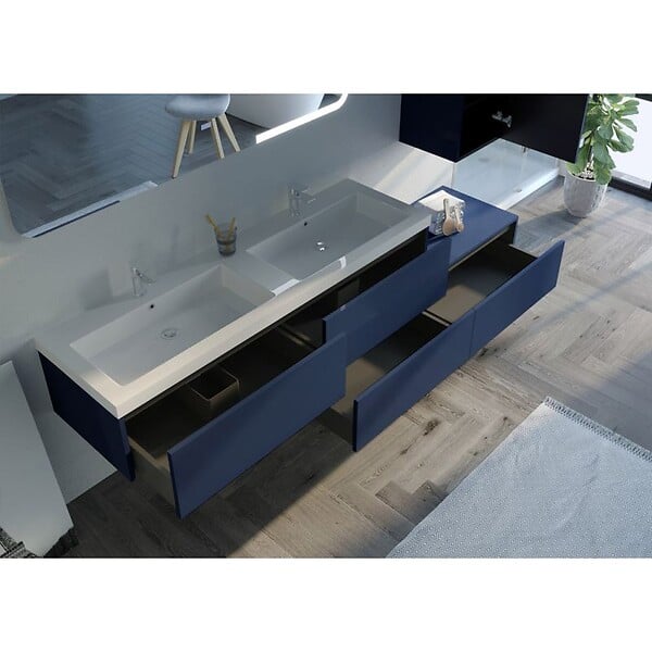 DISTRIBAIN - Meuble de salle de bain BELLISSIMO Bleu saphir - large