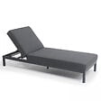 OVIALA - Lot de 2 bains de soleil inclinable en aluminium gris anthracite - Galapagos - vignette