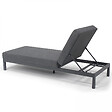 OVIALA - Lot de 2 bains de soleil inclinable en aluminium gris anthracite - Galapagos - vignette