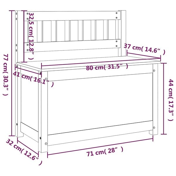 VIDAXL - vidaXL Banc 80x41x77 cm Bois de pin massif - large