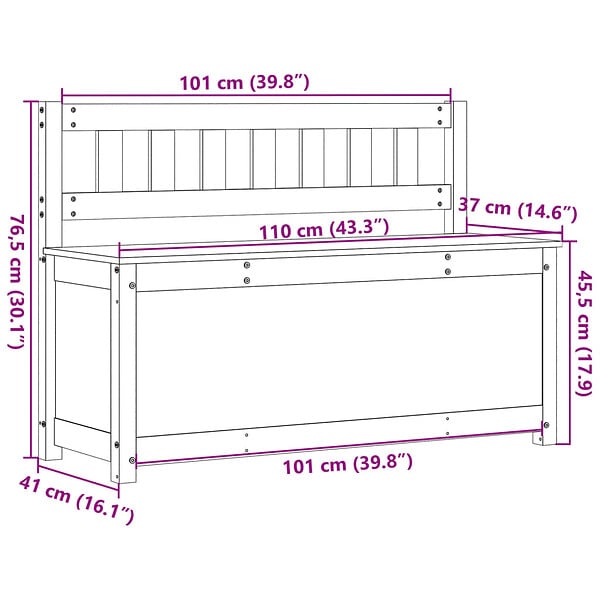 VIDAXL - vidaXL Banc 110x41x76,5 cm Bois de pin massif - large