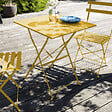 OVIALA - Lot de 2 chaises pliantes en acier jaune - Rome - vignette