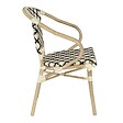 OVIALA - Fauteuil de terrasse bistrot parisien en aluminium et rotin noir - Madeleine - vignette